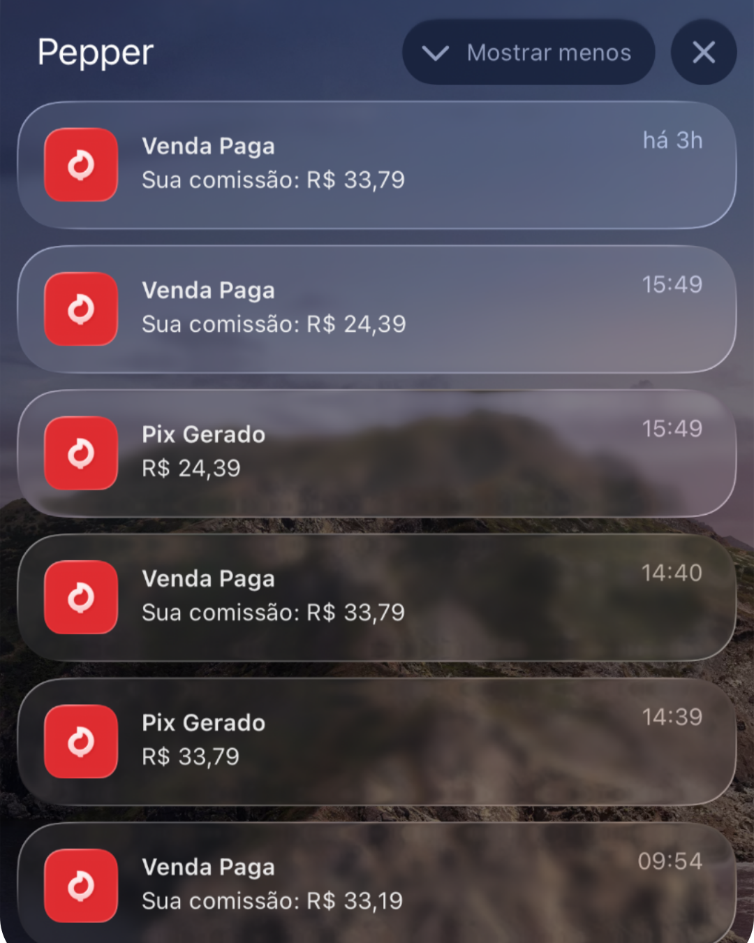 Notificações de vendas pagas caindo no Pix